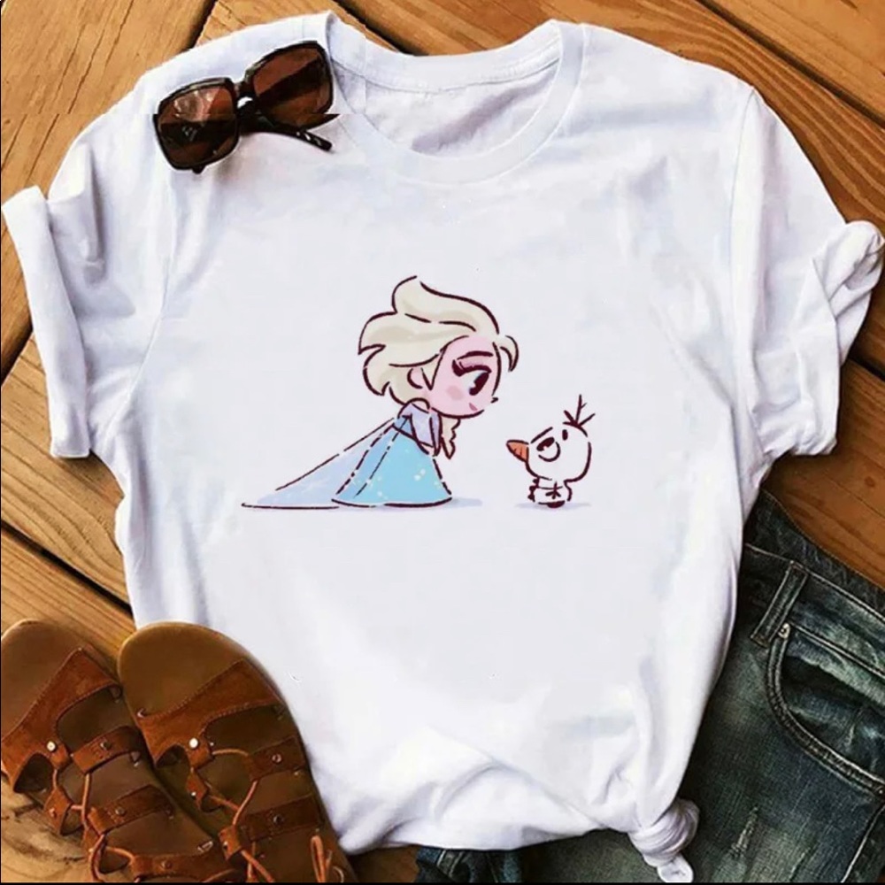 Disney Harajuku style Elsa Frozen T-shirt